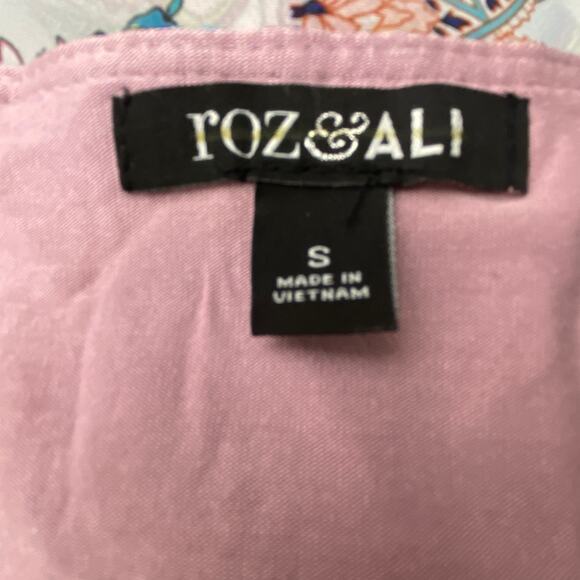 ROZ & ALI Handkerchief Tank Top Combo Shirt Top Blouse Size S Mandala Paisley - Picture 6 of 9